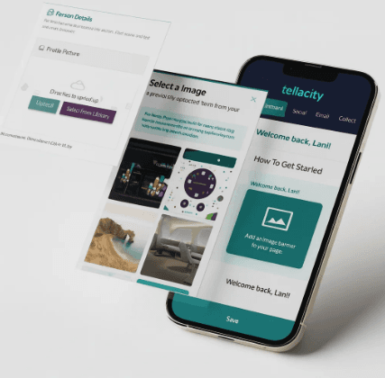 Tellacity mobile app on phone